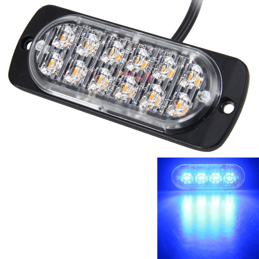 DC 12V-24V 2W 12LEDs SMD-2835 Lampen 17 Blitzmuster 3 Linien Auto-Blitzlampe Wasserdichte Auto-LKW-Notfall-Stroboskop-Warnleuchte, Kabellänge: 90cm, 12LEDs