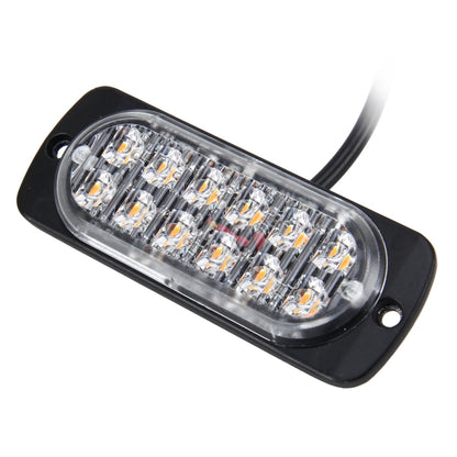 DC 12V-24V 2W 12LEDs SMD-2835 Lamps 17 Flash Patterns 3 Lines Car Flash Lamp Waterproof Car Truck Emergency Strobe Flash Warning Light, Cable Length: 90cm, 12LEDs