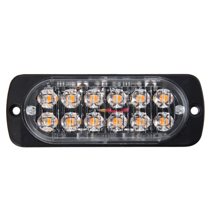 DC 12V-24V 2W 12LEDs SMD-2835 Lamps 17 Flash Patterns 3 Lines Car Flash Lamp Waterproof Car Truck Emergency Strobe Flash Warning Light, Cable Length: 90cm, 12LEDs