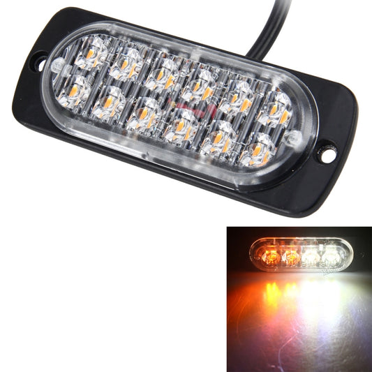DC 12V-24V 2W 12LEDs SMD-2835 Lamps 17 Flash Patterns 3 Lines Car Flash Lamp Waterproof Car Truck Emergency Strobe Flash Warning Light, Cable Length: 90cm, 12LEDs
