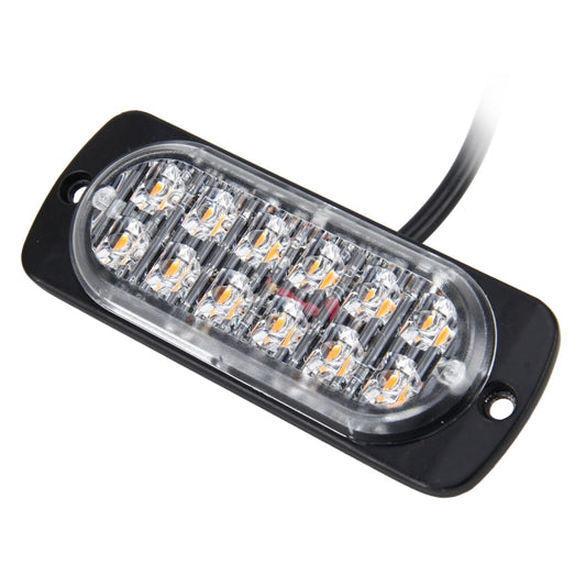 DC 12V-24V 2W 12LEDs SMD-2835 Lampen 17 Blitzmuster 3 Linien Auto-Blitzlampe Wasserdichte Auto-LKW-Notfall-Stroboskop-Warnleuchte, Kabellänge: 90cm, 12LEDs