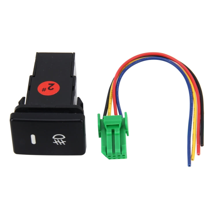 Car Fog Light Lamp Indicator 5 PIN On and Off Button Switch Control 4 Cable Auto Car Fog Light 5 Pin Switch On-Off Button Switch for Toyota, Small Size: 5*2.2*1.7cm, With Cable