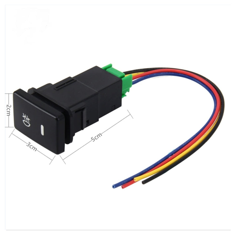 Car Fog Light Lamp Indicator 5 PIN On and Off Button Switch Control 4 Cable Auto Car Fog Light 5 Pin Switch On-Off Button Switch for Toyota, Small Size: 5*2.2*1.7cm, With Cable