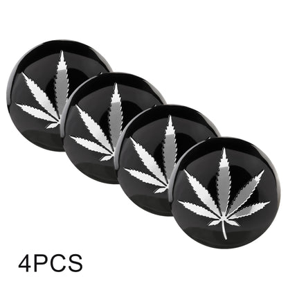 4 PCS Car-Styling Silver Leaves Pattern Metal Wheel Hub Decorative Sticker, Diameter: 5.8cm, Silver Leaves