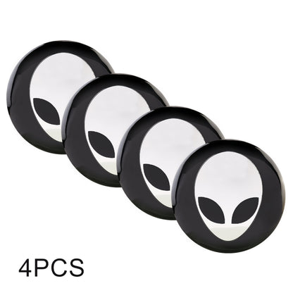 4 PCS Car-Styling Alien Pattern Metal Wheel Hub Decorative Sticker, Diameter: 5.8cm, Alien Pattern