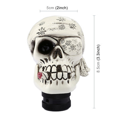Pirate Skull Shaped Universal Vehicle Car Shifter Cover Manual Automatic Gear Shift Knob, Pirate Skull(White), Pirate Skull(Black), Pirate Skull(Red)