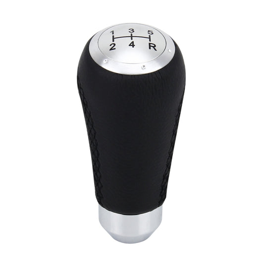 Universal Car Modified Shifter Black Leather Lever Manual 5-Speed Gear Shift Knob, 5-Speed Gear Shift Knob