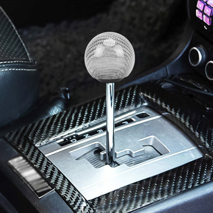 Universal Vehicle Car Shifter Cover Manual Automatic Carbon Fiber Ball Gear Shift Knob, Black, Silver, Ball Gear Shift Knob