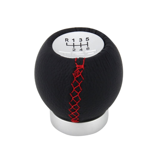 Universal Car Modified Shifter Black Leather Lever Manual 6-Speed Gear Shift Knob, 6-Speed