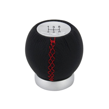 Universal Car Modified Shifter Black Leather Lever Manual 5-Speed Gear Shift Knob Adapter, 5-Speed