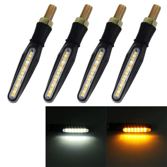4 PCS DC 12V Moto 15 LED Jaune + Blanc Lumière Marquee-LED Clignotant Indicateur Lumineux, 15 LED