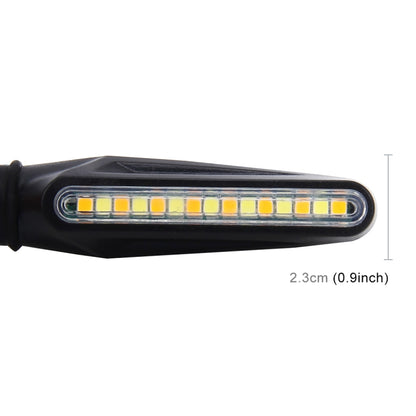 4 PCS DC 12V Motorcycle 15-LED Yellow + White Light Marquee-LED Turn Signal Indicator Blinker Light, 15-LED