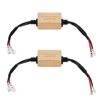 2 PCS H1 H3 LED Headlight Canbus Error Free Computer Warning Canceller Resistor Decoders Anti-Flicker Capacitor Harness, H1/H3