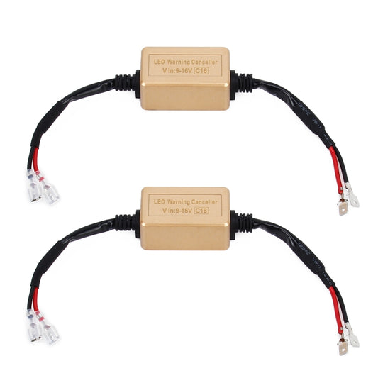 2 PCS H1 H3 LED Headlight Canbus Error Free Computer Warning Canceller Resistor Decoders Anti-Flicker Capacitor Harness, H1/H3