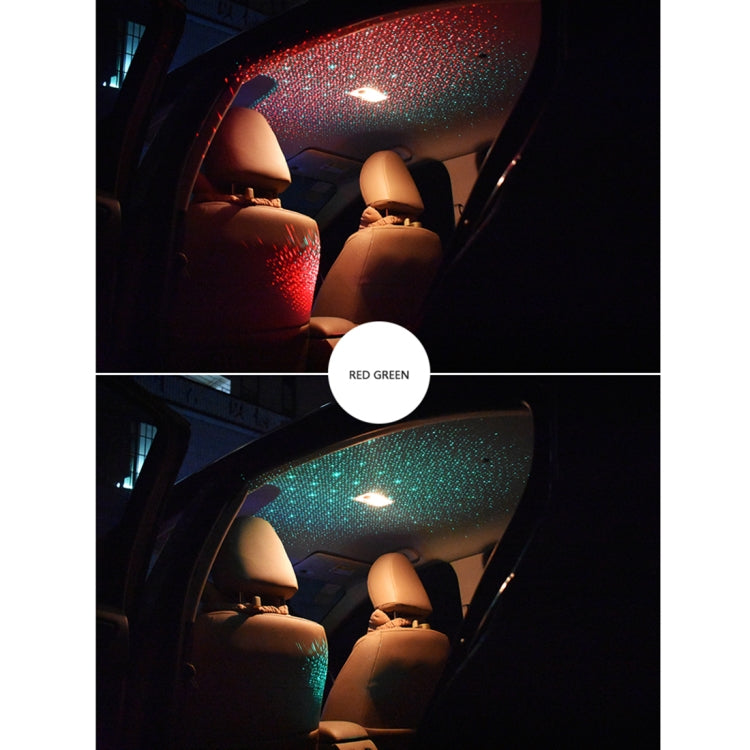 Car Roof Ceiling Decoration 5V Red Green LED Star Night Lights Projector Atmosphere Galaxy Lamp, Red Green, Red Blue
