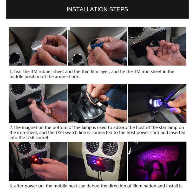 Car Roof Ceiling Decoration 5V Red Green LED Star Night Lights Projector Atmosphere Galaxy Lamp, Red Green, Red Blue