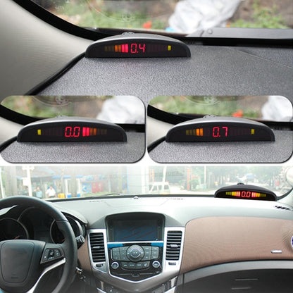 PZ-300-8 Car Parking Reversing Buzzer LED Monitor Parking Alarm Assistance System with 4*7m Front Sensors and 4*2.5m Rear Sensors, with 4 Front Sensors and 4 Rear Sensors