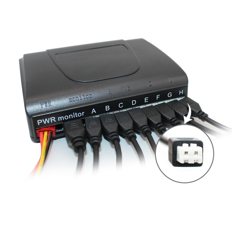 PZ-300-8 Car Parking Reversing Buzzer LED Monitor Parking Alarm Assistance System with 4*7m Front Sensors and 4*2.5m Rear Sensors, with 4 Front Sensors and 4 Rear Sensors