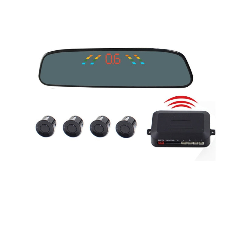 PZ-306-W Car Parking Reversing Buzzer 4.3inch LCD Screen Reverse Parking Sensors Automatic Wireless Parking Wireless Alarm Assistance System with 4 Rear Radar, With 4 Rear Radar