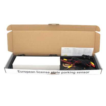 PZ600-L Europe Car License Plate Frame Rear View Camera Visual Rear View Parking System with 2 Reversing Radar Detector, with 2 Reversing Radar Detector
