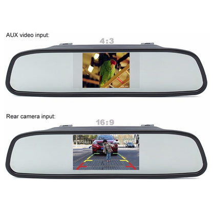 Moniteur vidéo de voiture PZ603 HD stationnement automatique LED vision nocturne caméra de recul CCD avec rétroviseur de voiture 4,3 pouces, avec rétroviseur de voiture 4,3 pouces