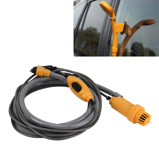 Douche de camping DC 12V Lavage de voiture Lavage de vaisselle Pompe à eau puissante Réglable Kit de douche automobile avec tuyau en plastique de 2m, 2m