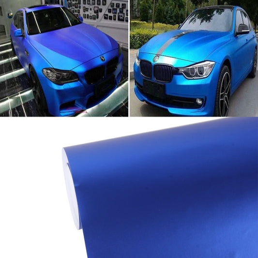 5m * 0,5m Vinyle de covering mat métallisé bleu glacier, film de protection automobile autocollant sans bulles d'air pour voiture, moto, 5m * 0,5m