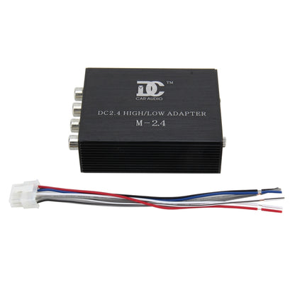 Car Audio Speaker Level Converter High VF Rotates Low VF 2 Ways Auto Car High to Low Impedance Converter Adapter Speaker to RCA Line, 2 Ways