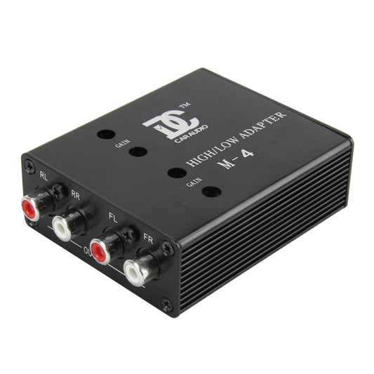 Car Audio Speaker Level Converter High VF Rotates Low VF 4 Ways Auto Car High to Low Impedance Converter Adapter Speaker to RCA Line, 4 Ways