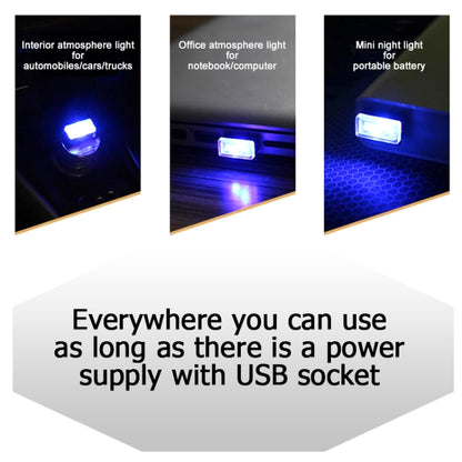 Universal PC Car USB LED Atmosphere Lights Emergency Lighting Decorative Lamp, Ice Blue, Blue Light, Pink Light, Green Light, Red Light, Yellow Light