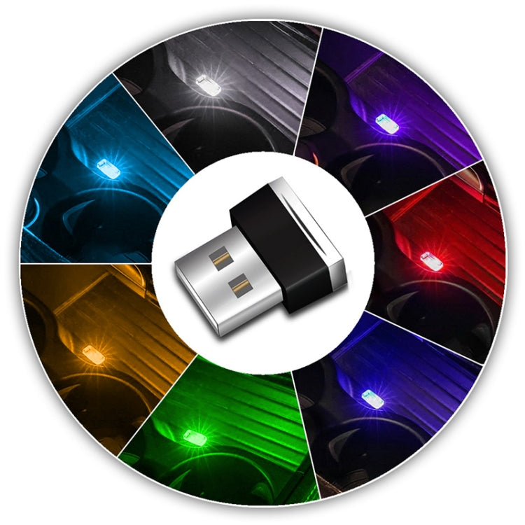 Universal PC Car USB LED Atmosphere Lights Emergency Lighting Decorative Lamp, Ice Blue, Blue Light, Pink Light, Green Light, Red Light, Yellow Light