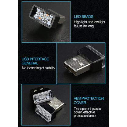 Lampe d'ambiance LED USB universelle pour PC et voiture, éclairage d'urgence décoratif, lumière jaune, bleu glacier, lumière bleue, lumière rose, lumière verte, lumière rouge