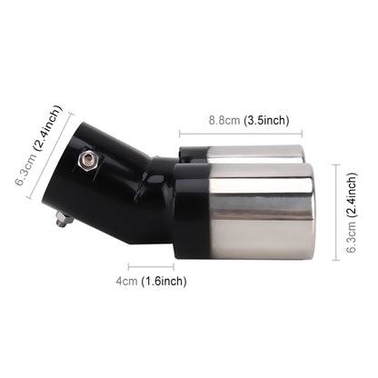 Universal Car Styling Stainless Steel Curved Double Outlets Exhaust Tail Muffler Tip Pipe, Curved Double