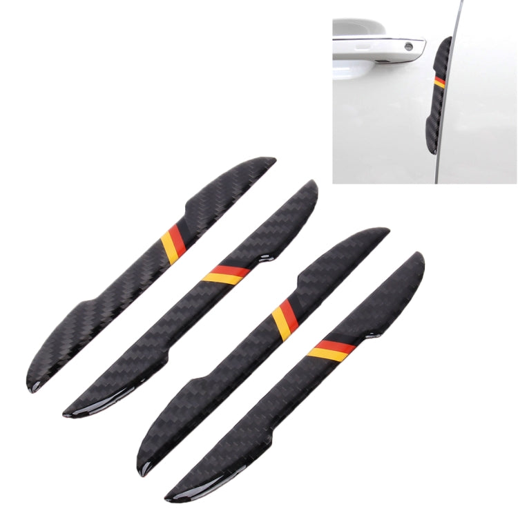 4 in 1 Carbon Fiber Car Auto Side Door Edge Guard Protection Trims Stickers, Black, Yellow, Blue