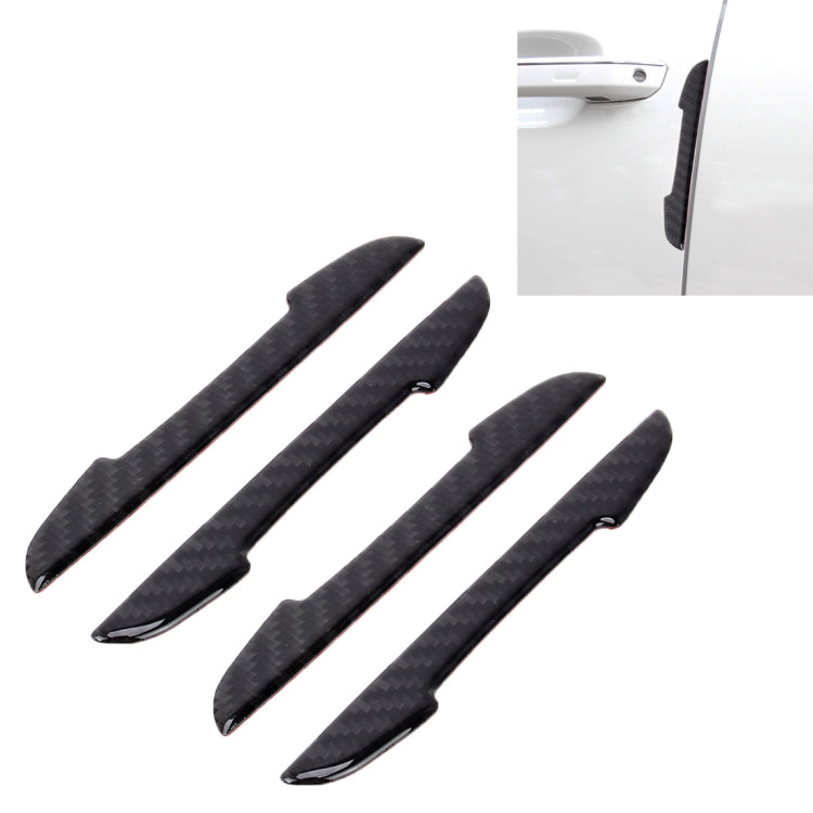 4 in 1 Carbon Fiber Car Auto Side Door Edge Guard Protection Trims Stickers, Black, Yellow, Blue