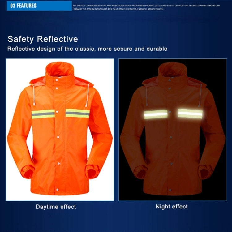 Adult Split Reflective Raincoats Rain Pants Cleaners Waterproof Clothes Labor Insurance Safety Sanitation Suits, Size: M