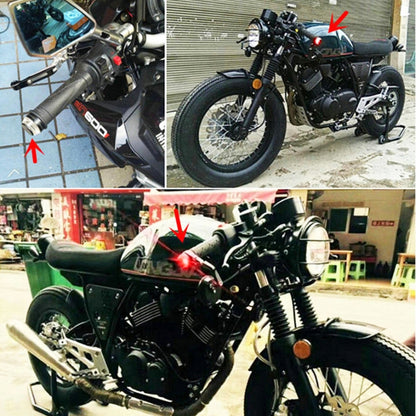 Feu de signalisation de virage de moto, clignotant, prise de guidon, feu de position latéral, lampe de guidon LED, lumière rouge, double feu de virage