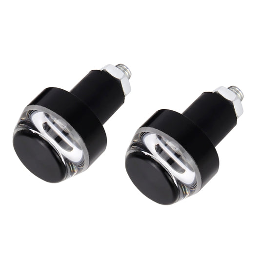 Pair Motorcycle Turn Signal Light Grip Bar Plug Strobe Side Marker End LED Handlebar Lamp, Red Light