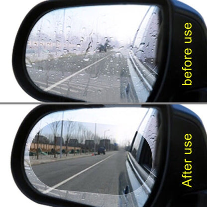 Car Oval PET Rearview Mirror Protective Window Clear Anti-fog Waterproof Rain Shield Film, Size:10x15cm, 10x15cm