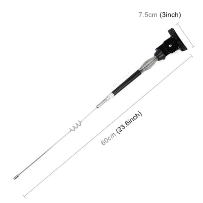 PS-512 Universal Car Decoration Extensile Aerial Glass-mount Cellular Antenna, Length: 60cm Black silver