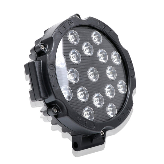 2 PCS 51W 3500LM 6500K White Light  17 LED Waterproof Car Boat Marine Work Lights Spotlight LED Bulbs, 30 Degrees Adjustable, DC 10-30V, 51W, Spot Light+51W
