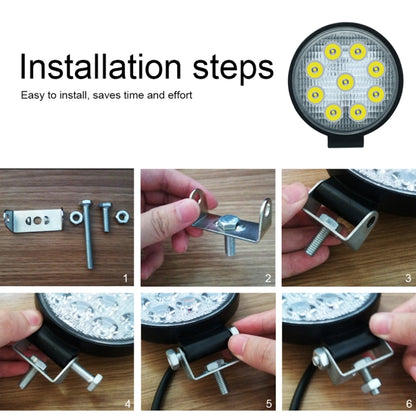 6.7W White Light Round-Shaped Waterproof Car Boat Marine Work Lights Spotlight LED Bulbs, DC 9-30V, 27W