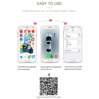 IP66 Waterproof Night Vision Mini WiFi Reversing Car Camera, Night Vision Distance: 5-10m, IP66 Waterproof