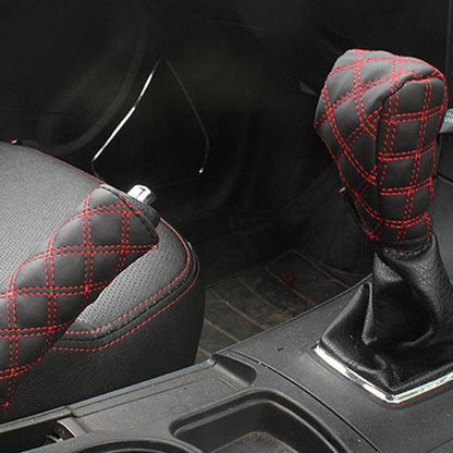 2 pièces Couvre Frein à Main de Voiture Levier de Vitesse Coussin Sets Housse Accessoire de Voiture Intérieur Décoration, 2 pièces Rouge, 2 pièces Rouge Blanc