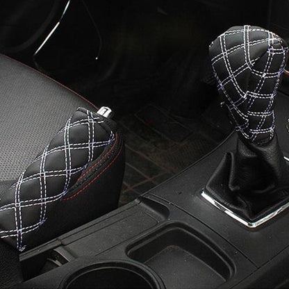 2 pièces Couvre Frein à Main de Voiture Levier de Vitesse Coussin Sets Housse Accessoire de Voiture Intérieur Décoration, 2 pièces Rouge, 2 pièces Rouge Blanc