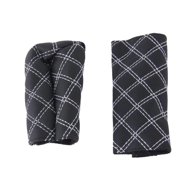 2 PCS Car Hand Brake Cover Shift Knob Gear Stick Cushion Sets Cover Car Accessory Interior Decoration Pad, 2 PCS Red  White, 2 PCS  Red