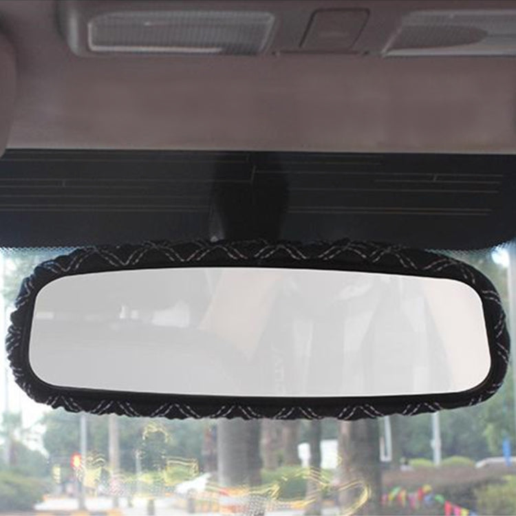 3 PCS Car Hand Brake Cover Shift Knob Gear Stick Cushion Sets Rear View Mirror Sets Cover Car Accessory Interior Decoration Pad, 3 PCS White, 3 PCS Red