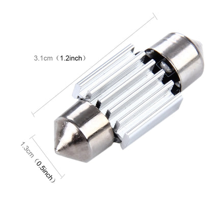 2 PCS 3W 200 LM 6000K 31MM 8 SMD-2835 LEDs Bicuspid Port Decoding Car Dome Lamp LED Reading Light, DC 12V, 31MM