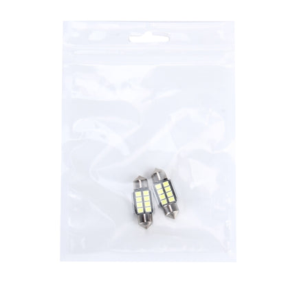 2 PCS 3W 200 LM 6000K 31MM 8 SMD-2835 LEDs Bicuspid Port Decoding Car Dome Lamp LED Reading Light, DC 12V, 31MM