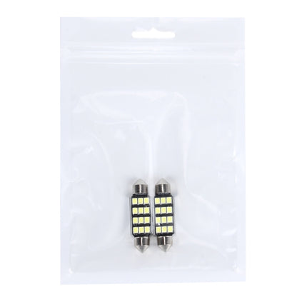 2 PCS 3.5W 250 LM 6000K 39MM 12 SMD-2835 LEDs Bicuspid Port Decoding Car Dome Lamp LED Reading Light, DC 12V, 39MM